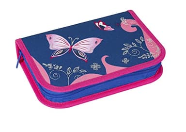 Eberhard Faber 577471 - Federmäppchen Schmetterling, mit 32 Schreibutensilien, Stiftetui befüllt