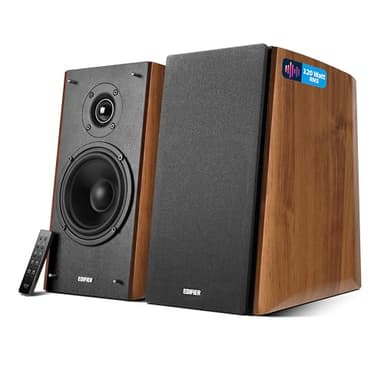 Edifier R2000DB 2.0 Bluetooth Lautsprecher Set mit IR Fernbedienung und optischem Eingang - 120 Watt - Warm Oak
