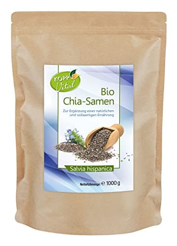 KOPP Vital® Bio Chia-Samen 1 kg - Bio-Qualität - ohne Gentechnik – Zusatzstofffrei - Premium Chia-Samen