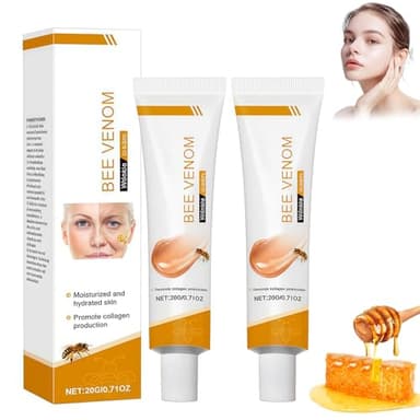 Bienengiftsalbe Anti-Falten-Creme,Bienengift Anti-Aging Creme for Gesicht & Hals,Feuchtigkeitsspendende Faltencreme,Lifting & Straffende Gesichtscreme for Alle Hauttypen,2 Stück x 20g