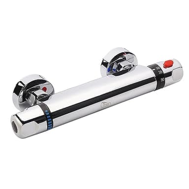 Uten Thermostatisches Brausebatterie, 2-Griff-Wand-Thermostat-Duscharmatur, Heiß-Kaltwasser-Duschhahn Temperaturregelventil-Mischer Duschthermostat für Badezimmer, Wanne