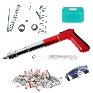 Pneumatischer Nagler, tragbarer Druckluftnagler, Druckluftnagler, manueller Druckluftnagler, Wandbefestigungswerkzeug mit 100 Nägeln, 5-Gang-Handnagelmaschine für rote Ziegelwände, mu