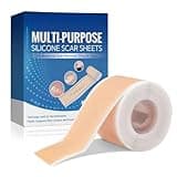 Narbenpflaster,Silikonpflaster für Narben,Wiederverwendbar Silicone Scar Tape,für Narben Durch C-Sektion Operationen,Verbrennungen,Keloid,Akne und Mehr(4cmx150cm Rolle)