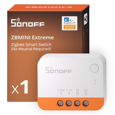 SONOFF Zigbee Smart Switch, kein Neutralleiter Erforderlich, Funktioniert mit Alexa & Google Home, Erfordert Zigbee-Gateway