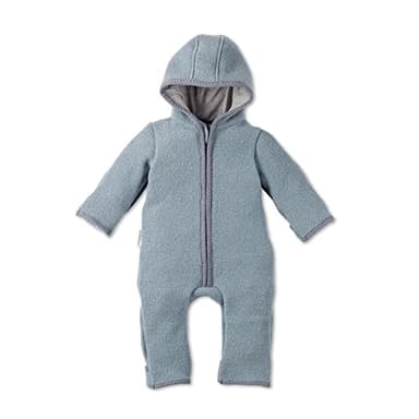 Hofbrucker Baby Walkoverall aus 100% Merino Wolle, kuschelig warmer Wollwalkanzug von Herbst bis Frühling (74-80, Steingrau)