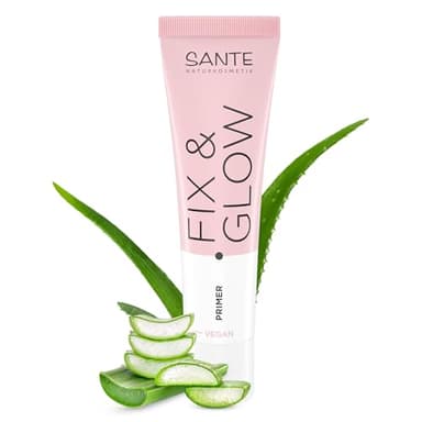 SANTE Naturkosmetik Fix & Glow Primer - 30 ml - mit Squalan & Hyaluronsäure - für langanhaltendes Make-up - feuchtigkeitsspendend & vegan