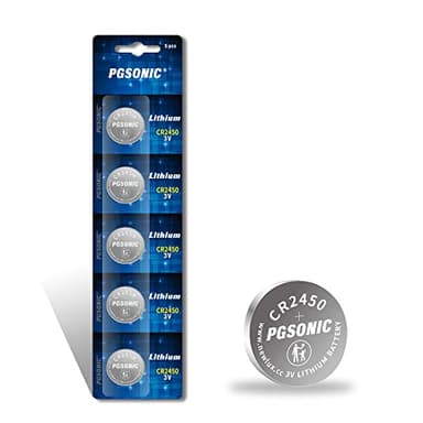 PGSONIC CR2450 Lithium Knopfzellen 3V, 5er-Packung, CR 2450 Batterien