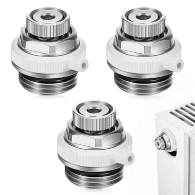 mizikuu 3er-Set Automatische Heizkörperentlüfter, 1/2" Anschluss Automatischer Heizkörper Entlüfter Entlüftungsstopfen Ventil Selbstentlüftendes Kühlerventil Entlüftungsventil