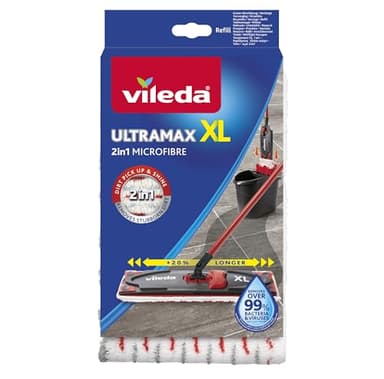 Vileda Ultramax XL Bodenwischer Ersatzbezug, extrabreiter Wischmopp Bezug Ultramat_Ultramax aus Mikrofasern, für alle Hartböden, Waschmaschinen geeignet, 1er Pack