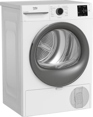 Beko BM3T38210W1 Wärmepumpentrockner, Wäschetrockner, 8 kg, allergikergeeignet, Hygiene Trocknen & Hygiene Auffrischen, 15 Programme, Express, Weiß