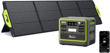 FOSSiBOT F2400 Powerstation mit 200W Solarpanel, Solargenerator 2048Wh LiFePO4 Batterie 230V 2400W 3AC Ausgängen (4800W Peak), Mobile Stromerzeuger für Camping/Reise/Zuhause/Notfall usw