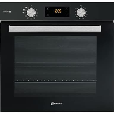 Bauknecht BAK5S KP8V2 BLG Einbau-Backofen mit Pyrolyse und Dampffunktion (71l) /Heißluftbackofen mit 11 Funktionen/Gentle Steam/PowerHeißluft/Multi-Level-Kochen, Schwarz, Schwarzglas