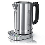 3000 Watt Edelstahl Wasserkocher mit Temperaturstufen - 4 wählbare Temperatureinstellungen - Warmhaltefunktion 30min - 3000W Leistungsaufnahme Schnellkoch Wasserkocher - integrierter Kalkfilter