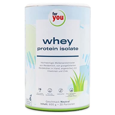 whey protein isolate Pur 600 g - Molkenprotein aus Weidemilch - Hoher Eiweißanteil 99,7% zum Muskelaufbau & enthält alle essentiellen Aminosäuren - Laktosefrei glutenfrei Sojafrei - Proteinpulver