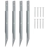 Clever Leon 4-Pack Erdanker für Schaukel Anker Outdoor Schaukel Bodenanker für Rosenbogen Spielhaus Spielturm Sichere Verankerung für Gartenschaukel Verzinkt inkl.