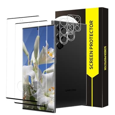 Bodyguard 2+2 Stück Schutzfolie für Panzerglas für Samsung Galaxy S23 Ultra 5G, 3D-Volle Bedeckung 9H Härte Samsung S23 Ultra Displayschutzfolie, Hohe Klarheit 0 Staub & Blasen S23 Ultra 5G Folie