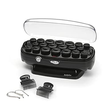 BaByliss Thermo Ceramic Rollers aufheizbare Lockenwickler mit Keramik-Beschichtung und Ionen-Technologie für Seidige langanhaltende Locken RS035E Schwarz
