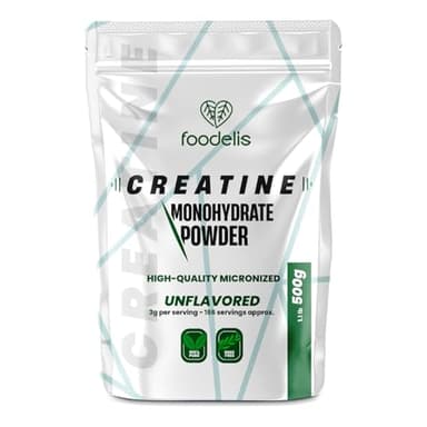 Creatin Pulver 500g – 100% Kreatin Monohydrat, mikronisiert – Ohne Zusätze – Gut löslich & geschmacklos – Mit Dosierlöffel – Vorrat für 166 Portionen