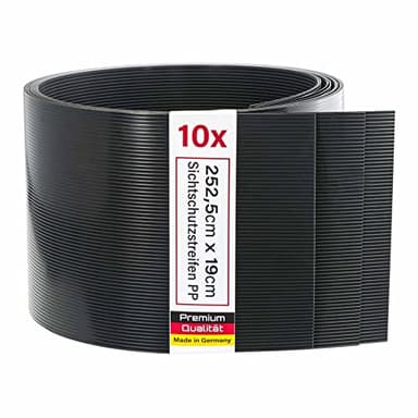 Zaunrebell - Sichtschutzstreifen Anthrazit aus PP - 252x19 cm für Doppelstabmatten Zaun, Gittermattenzaun - Made in Germany - 10 Streifen, Anthrazitgrau