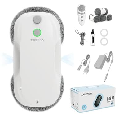 Tosima fensterputzroboter mit bidirektionalem ultraschall-zerstäubungs-wasserstrahl und 85ml-wassertank fensterroboter mit starker saugkraft für gründliche Reinigung Fenster aktualisierte Version 2026