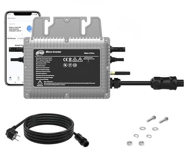 Micro Wechselrichter 800 W with 5 m AC Kabel,Solar Wechselrichter MPPT Micro Solar Power Supply,Plug and Play Home Einfache Installation WiFi Überwachung with App IP67 Wasserdicht