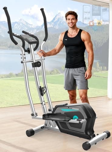 Crosstrainer für Zuhause mit APP, 3-in-1-Crosstrainer mit 16 stufiger Widerstand,LCD Monitor, Wasserflaschen-und Gerätehalter, 6KG Schwungrad,Belastbar Bis 287LBS,Aerobic-Ellipsentrainer