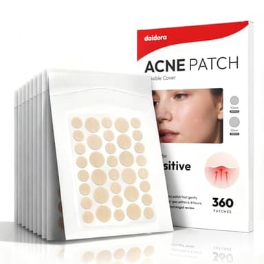 Unsichtbare Pickel Patch - Hydrokolloid Pflaster wasserdicht & atmungsaktiv, Starke Absorption, rückstandsfrei, Akne Behandlung (10MM &12MM, 360 Pimple Patches)