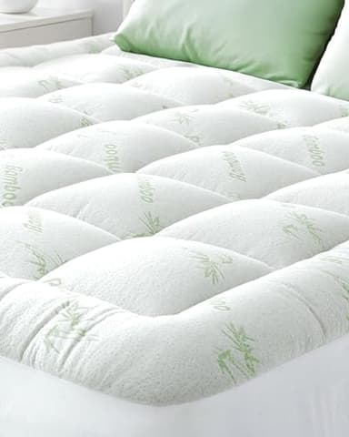 Matratzen Topper für himmlischen Komfort – Ultraweicher, atmungsaktiver und kühlender Matratzenschoner aus Bambusviskose – 140 x 200 cm, Tiefe Taschenpassform