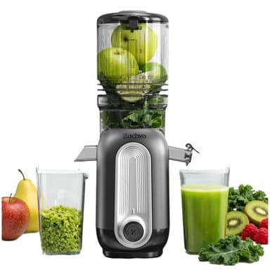 ZACHVO Entsafter Gemüse und Obst Testsieger – Slow Juicer mit 130 mm Extra Breitem Einfüllschacht, Kaltpress-Technologie (300 W), Hohe Saftausbeute, Leise & Einfach zu Reinigen