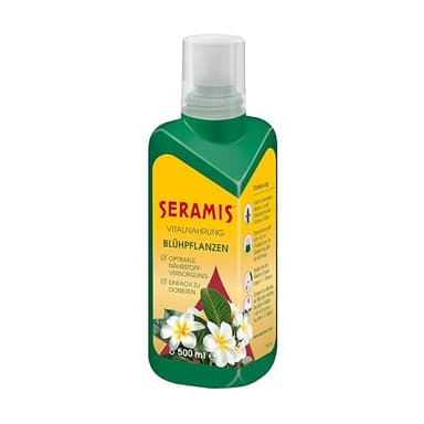 Seramis Vitalnahrung für Blühpflanzen, 500 ml – Blumendünger für optimales Pflanzenwachstum, Flüssigdünger mit praktischer Dosierhilfe, 6,3x6,3x20,9 cm