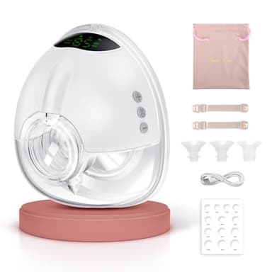 Milchpumpe Elektrisch, Elektrische Milchpumpe Handsfree mit 4 Modi &9 Stufen, Starke Absaugung, BPA Frei, Tragbare Milchpumpe mit 4 Flansch Dimensioni 17/19/21/24mm (1 Stück)
