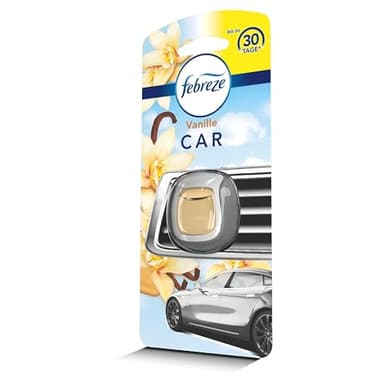 Febreze Auto Lufterfrischer (2 ml) Vanille, Starterset, Auto Duft gegen Gerüche (Verpackung kann variieren)