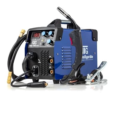 Inverter Schweißgerät MIG-180mini | Multifunktionsgerät | 180 Ampere | Fülldraht ohne Gas | FLUX | Schutzgas | Elektrode | MMA | E-Hand | MIG | MAG | E-Hand | Digitalanzeige | IGBT