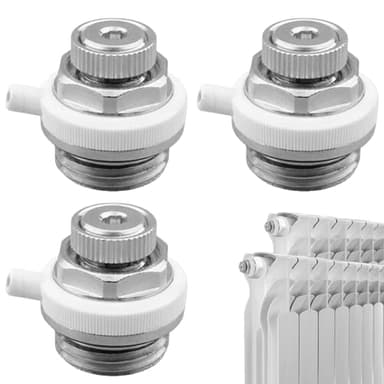 3 Stück Automatische Heizkörperentlüfter, 1/2" Messing Entlüftungsventil mit Drehbarem Kunststoffkopf, Selbstentlüftendes Kühlerventil mit Rückschlagventil für Heizung & Radiator
