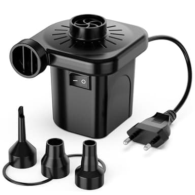Elektrische Luftpumpe für Aufblasartikel, mit 3 Düsen, 220-240 V, Aufblas- und Entlüftungspumpen für Camping im Freien, Luftmatratzenbetten, Boote, aufblasbare Kissen, Sofas, Schwimmhilfen