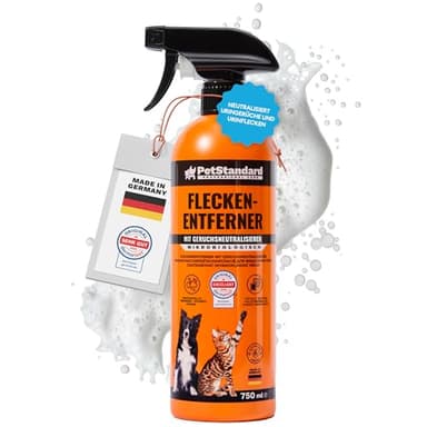 PetStandard Enzymreiniger – Geruchsentferner & Fleckenentferner für Katzenurin & Hundeurin 750ml | Extra Schaumkraft | Made in Germany
