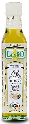 Olio Luglio - Weißes Trüffelöl (250 ml) | Extra Natives Olivenöl | Weiße Trüffelessenz | Kaltgepresstes | Glasflasche (250 ml)