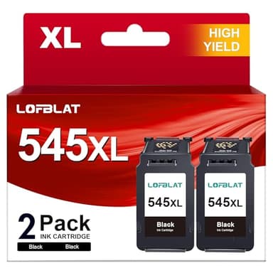LOFBLAT PG 545XL Schwarz Multipack Kompatibel mit Canon Druckerpatronen 545 XL Schwarz mit Canon MX495 TR4550 TS3450 TR4551 Patronen mit Pixma TS3350 MG2555s TS3355 TS3151 Drucker (2 Black)