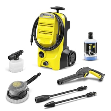 Kärcher Hochdruckreiniger K 4 Classic Car, Druck: max. 130 bar, Fördermenge: 420 l/h, Fläche: 30 m²/h, Wasserfilter, Gewicht: 4,6 kg, Hochdruckpistole, Dreckfräser, Vario Power-Strahlrohr, Car Kit