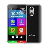 Artfone Smart_500 Smartphone für ältere Menschen,SOS-Taste, 5-Zoll-Display, Android 12, 13MP Kamera, USB-C, 2550mAh Akku,GPS, NTC, Schwarze Ladestation Seniorenhandy
