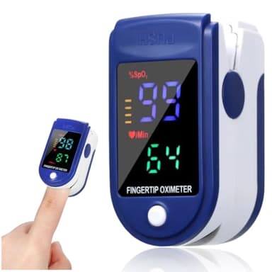 Tomedeks Pulsoximeter zur Wellness-Kontrolle, Oximeter für den persönlichen Gebrauch - Messgerät für Finger zur Anzeige von Puls & Sauerstoffsättigung (SpO2),Für Erwachsene. (Benötigt 2 AAA-Batterien)