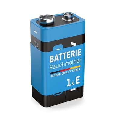 ANSMANN Rauchmelder Extrem Lithium Batterie 9V E-Block, 1 Stück, Hochleistungsbatterien Einwegbatterien, für Alarmsystem, Rauchmelder, Brandmeldeanlage