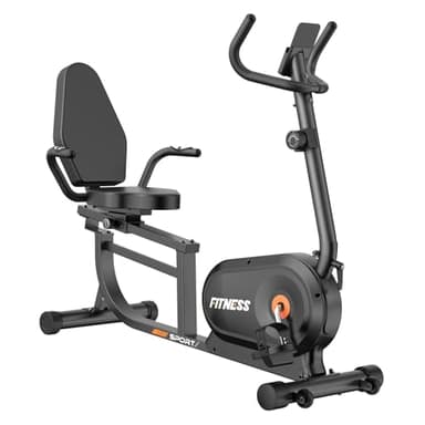 Dskeuzeew Liegeergometer für Zuhause mit 16 verstellbaren Widerstandsstufen ergometer heimtrainer LCD-Display, Herzfrequenzsensoren und verstellbarer Rückenlehne 180 kg Belastbar