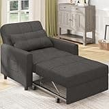 Bealife Relaxsessel, Schlafsessel mit Verstellbarer Rückenlehne, Fernsehsessel, Klappbares Schlafsofa, Relaxsessel fürs Wohnzimmer,Schlafzimmer(Dunkelgrau)