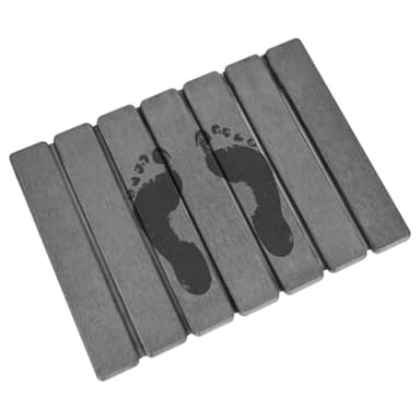 RUCUDIM Badematte Stein, 40x30cm Faltbar Diatomeenerde Badematte, Super Saugfähig Badezimmermatte, Dusche Bodenmatte, Schnell Trocknend für Bad, Haus und Küche(Grau)