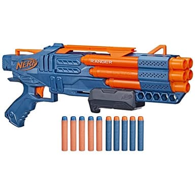 NERF Elite 2.0 Ranger PD-5 Blaster, mit 5 Läufen, 10 Elite Darts, einfache Handhabung, Dart-Aufbewahrung, Pump-Action