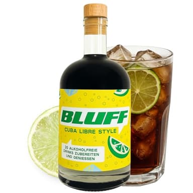 BLUFF Cuba Libre Alkoholfrei I Reicht für 25 Cocktails I Ideal für alkoholfreier Rum-Cocktail I Perfekte Basis für Virgin Cuba-Libre I Rum Alternative für Drinks ohne Alkohol