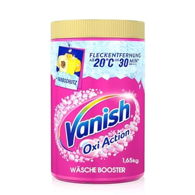 Vanish Oxi Action Pulver Pink – 1 x 1,65 kg – Fleckenentferner und Wäsche-Booster Pulver ohne Chlor – Für bunte Wäsche