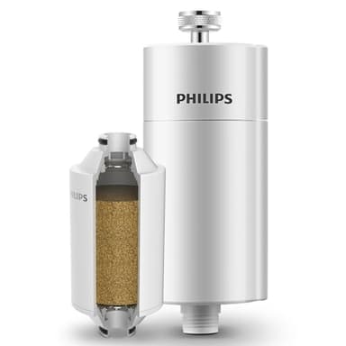 Philips Water - Inline-Duschfilter - Reduziert Chlor um bis zu 99 Prozent, Geeignet für alle Duschschläuche und Wasserhähne, White