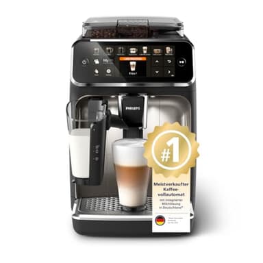 Philips Serie 5400 Kaffeevollautomat - LatteGo, 12 Getränke, Milchaufschäumer, Touchscreen, 4 Profile, Chrom-Finish (EP5447/90)